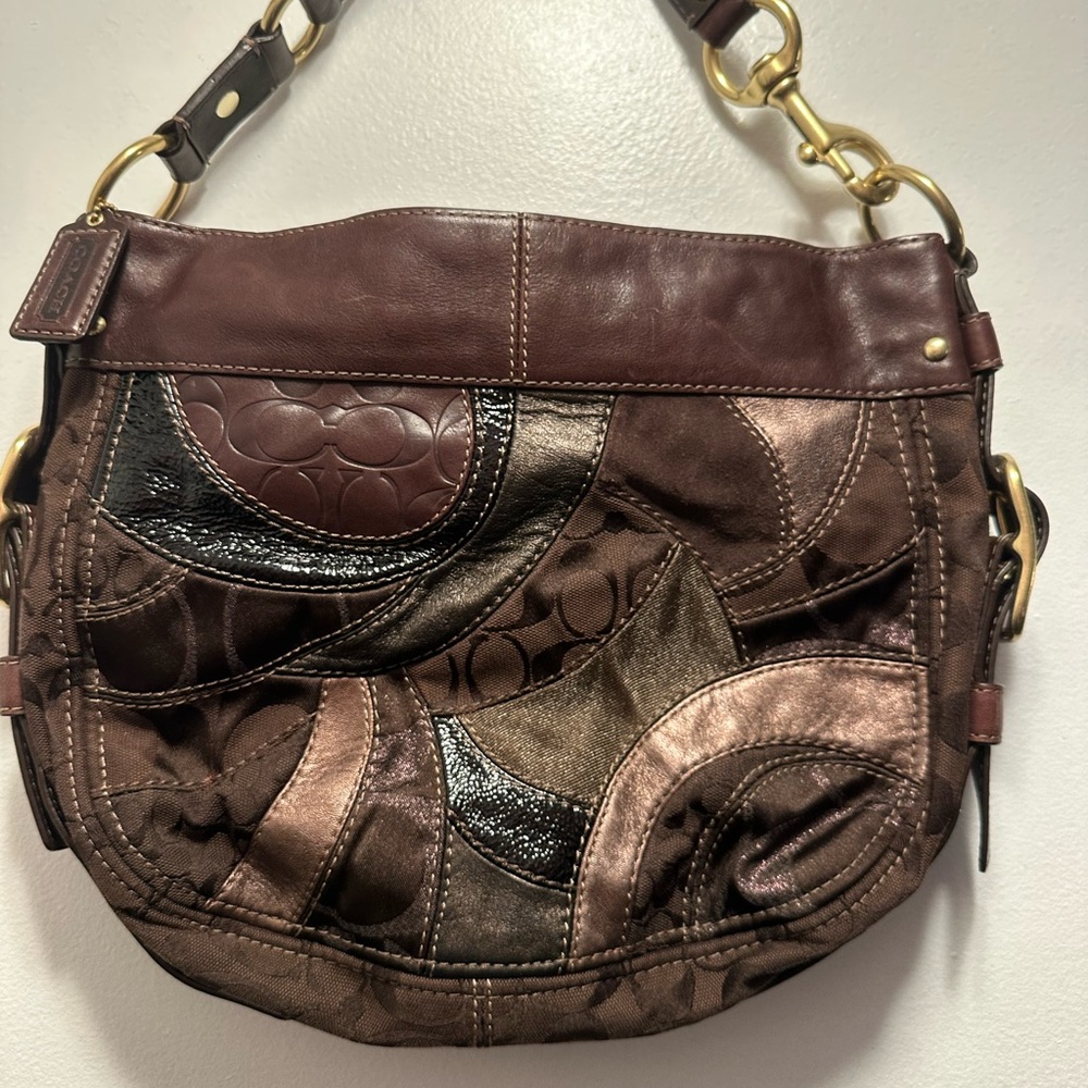 Coach Multi-Brown Patchwork Shoulder Bag Nº E0873… - image 7